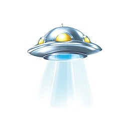 卡通外星飛船元素