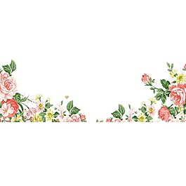 手繪花朵邊框元素
