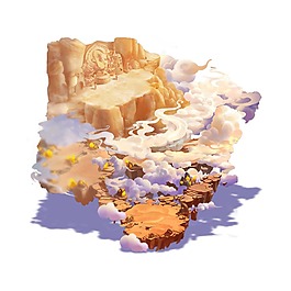 手繪云霧山峰元素