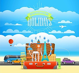 時(shí)尚創(chuàng)意旅行插畫