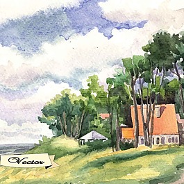 美丽的风景插画