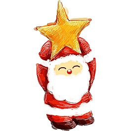 手繪圣誕老人png免扣元素