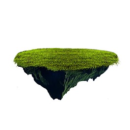 綠色草坪漂浮元素