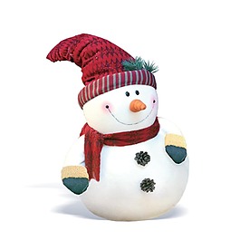 白色雪人衣帽元素