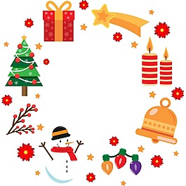 手繪雪人圣誕節(jié)元素