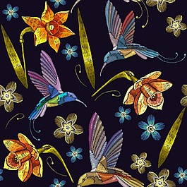 刺繡水仙花圖案