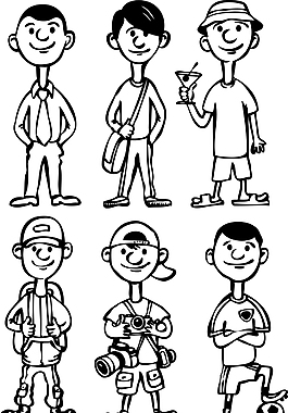 手繪漫畫人物插畫