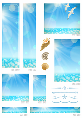 清新夏天大海背景