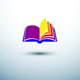 翻開的書本矢量背景圖標(biāo)元素