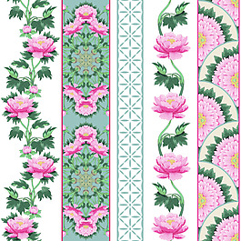 中國風(fēng)牡丹花朵背景矢量合集