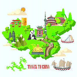 中国旅游矢量设计素材