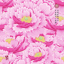 粉紅色中國風(fēng)牡丹花圖形花紋VI設(shè)計矢量