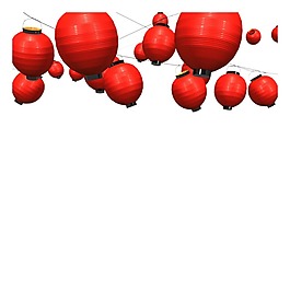 喜慶紅色燈籠元素