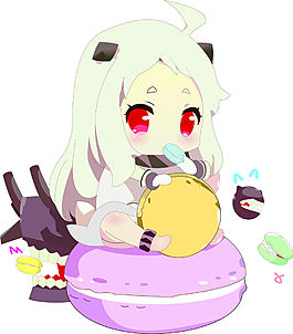 吃馬卡龍的小女孩元素