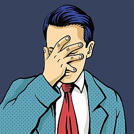 遮臉歐美卡通海報(bào)漫畫風(fēng)格人物矢量素材