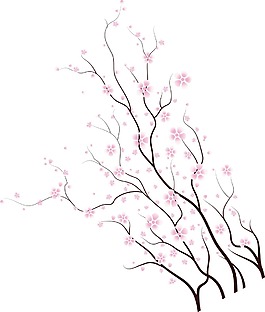 手繪粉色花朵元素