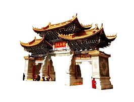 中式复古城门楼元素
