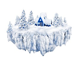 手绘冰雪森林元素