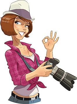 女性攝像師插畫