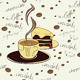 手繪美味的下午茶插畫
