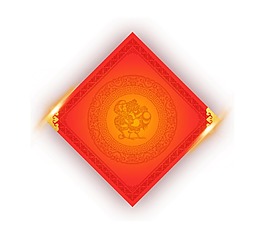 手绘红色春联元素