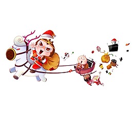 手绘圣诞猴哥元素