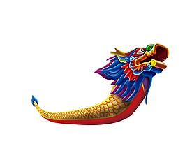 手繪彩色龍舟元素