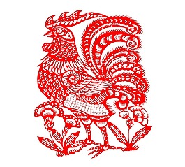 手繪雞年花紋元素