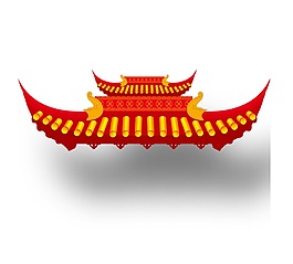 手繪中國風(fēng)屋頂元素