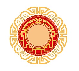 手繪中國風花紋元素