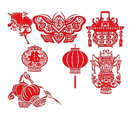 手繪春節(jié)剪紙元素