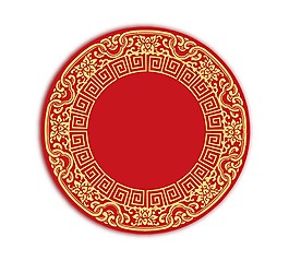 手繪花紋圓形元素