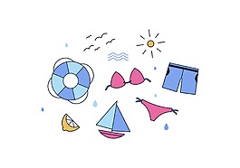 夏天比基尼矢量素材