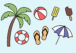 夏天度假矢量素材