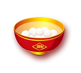 手绘汤圆节日元素