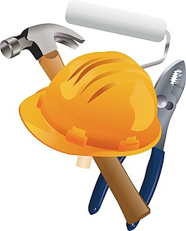手绘安全帽工具元素
