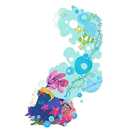 手繪大海海星元素