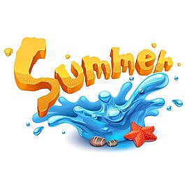 手繪大海夏日元素