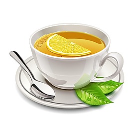 手繪下午茶綠葉元素