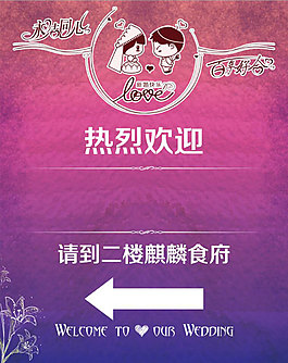 婚禮酒店指示牌
