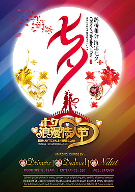 七夕浪漫情人節(jié)宣傳海報