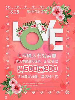 七夕情人節(jié)促銷(xiāo)海報(bào)