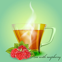 清新的水果紅茶插畫