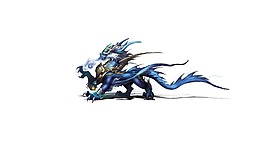 手繪藍色怪獸元素