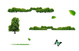 手繪森林小樹元素