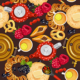 卡通休閑下午茶插畫(huà)