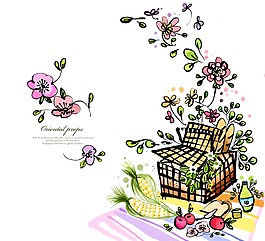 手繪時(shí)尚花朵圖案