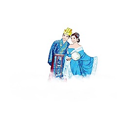 手繪牛郎織女png免扣元素
