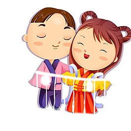 卡通牛郎織女png免扣元素