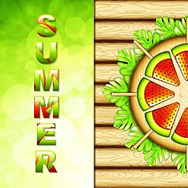 卡通夏天西瓜插畫